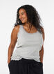 Geripptes Top mit Spitzen, Grau, Model image number 0