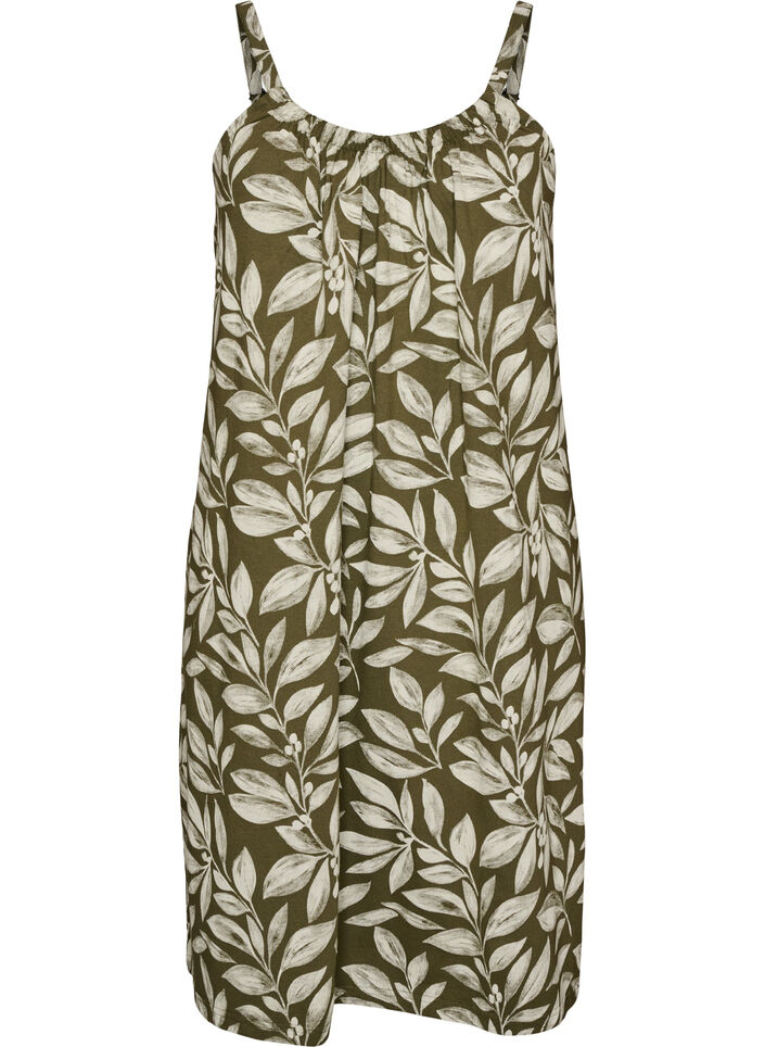 Midi-Tr&auml;gerkleid aus Bio-Baumwolle, Gr&uuml;n, Packshot image number 0