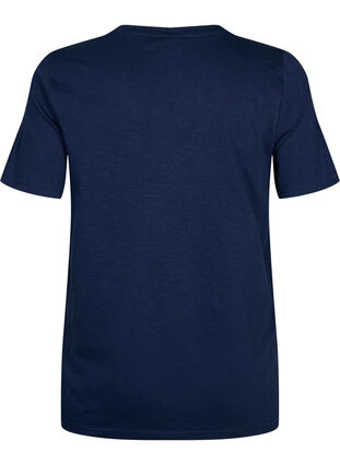 Kurzärmliges Basic-T-Shirt mit V-Ausschnitt, Navy Blazer, Packshot image number 1