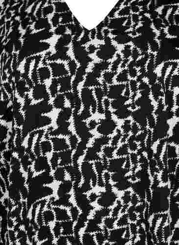 FLASH - Tunika mit V-Ausschnitt und Print, Black White AOP, Packshot image number 2