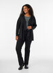 Offener Cardigan aus strukturiertem Jersey, Schwarz, Model image number 1