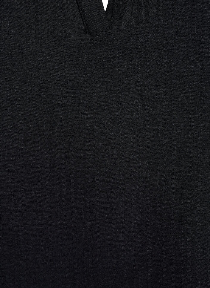 Lockere Bluse mit kurzen &Auml;rmeln, Schwarz, Packshot image number 2