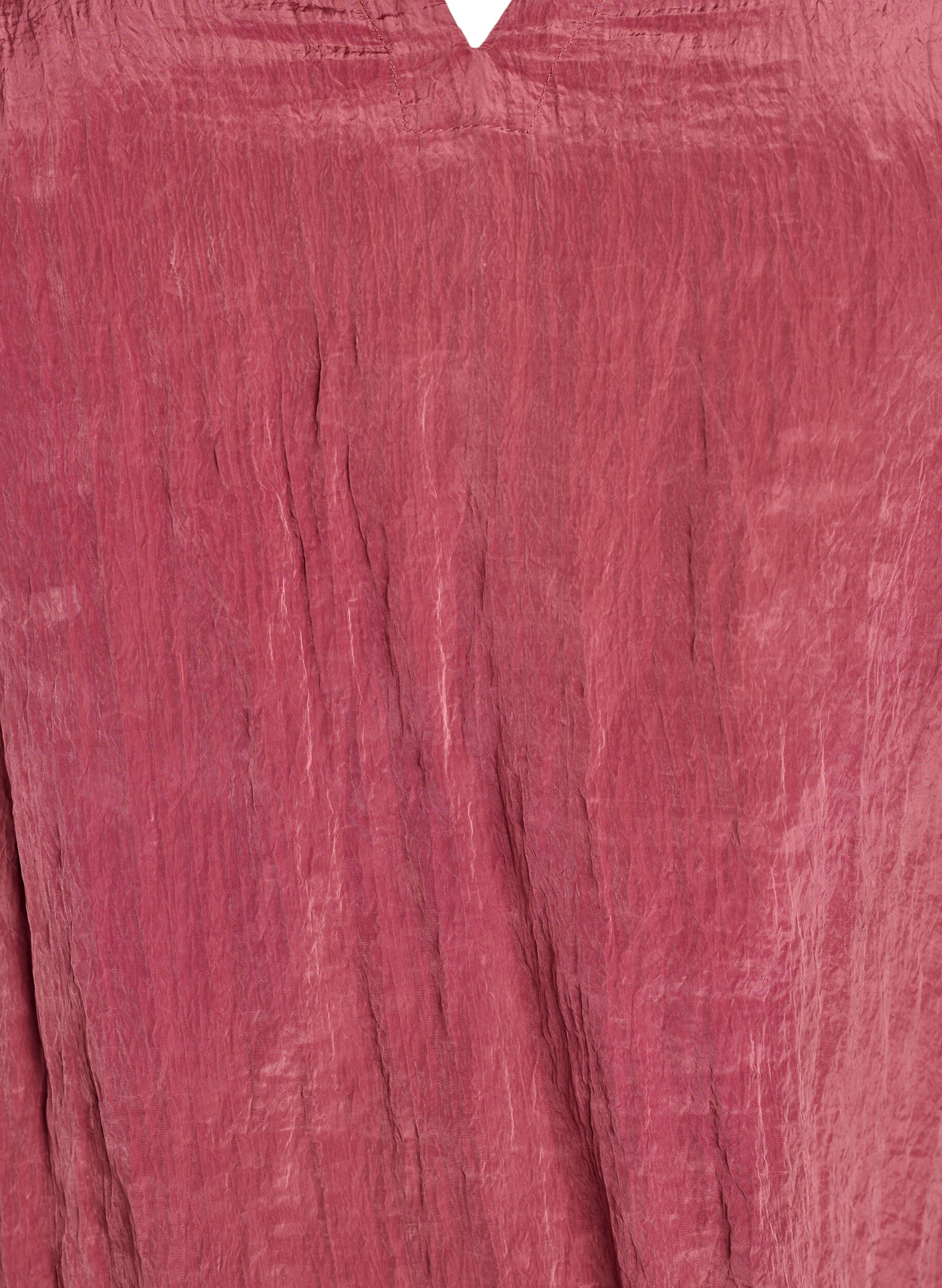 ZizziBluse mit V-Ausschnitt und Crinkle-Struktur, Rot, Packshot image number 2