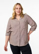Bluse aus Leinen und Viskose mit 3/4-&Auml;rmeln, Braun, Model image number 0