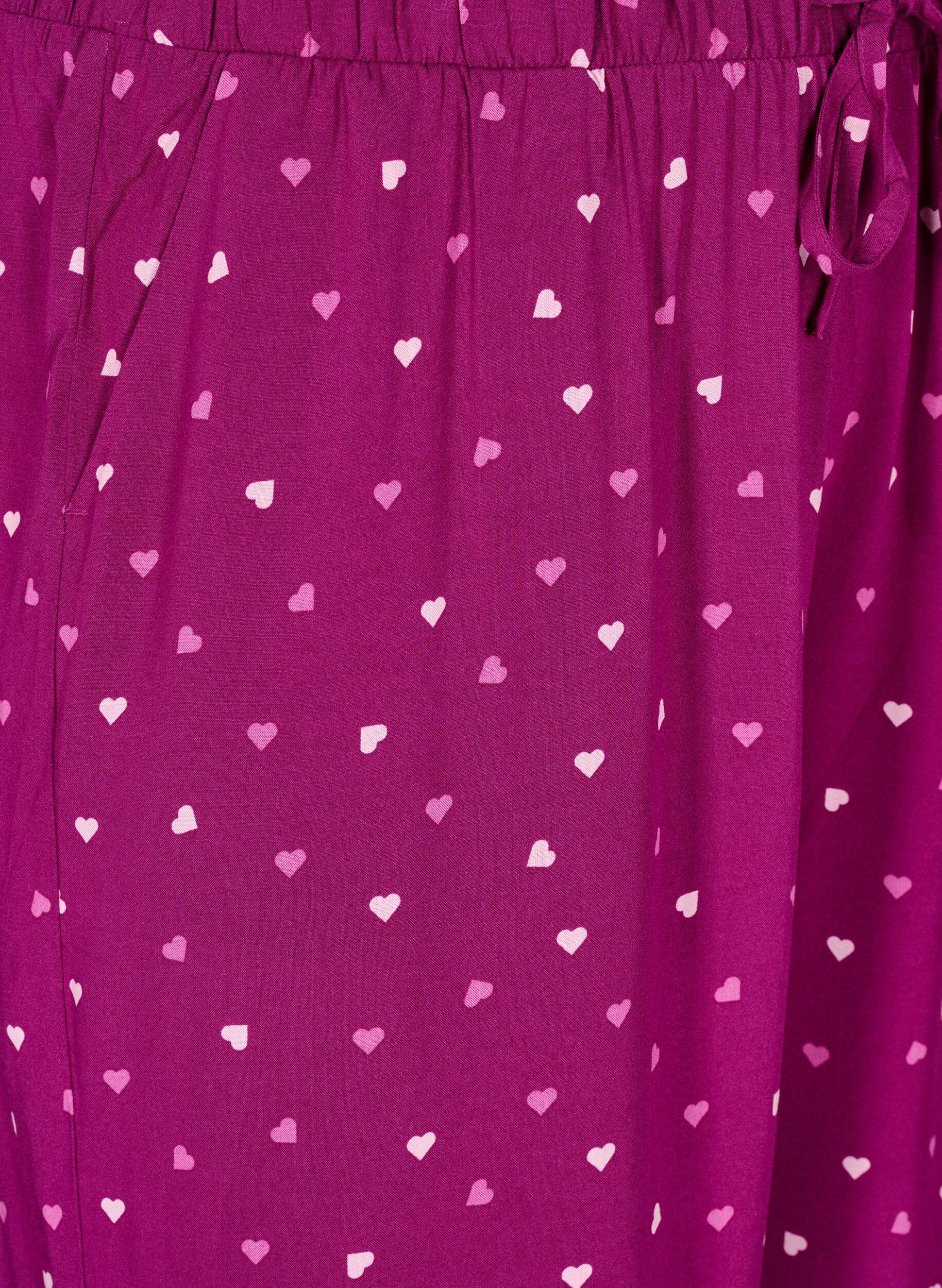 ZizziLockere Nachthose mit Herzchen, Boysenberry w. Heart, Packshot image number 2