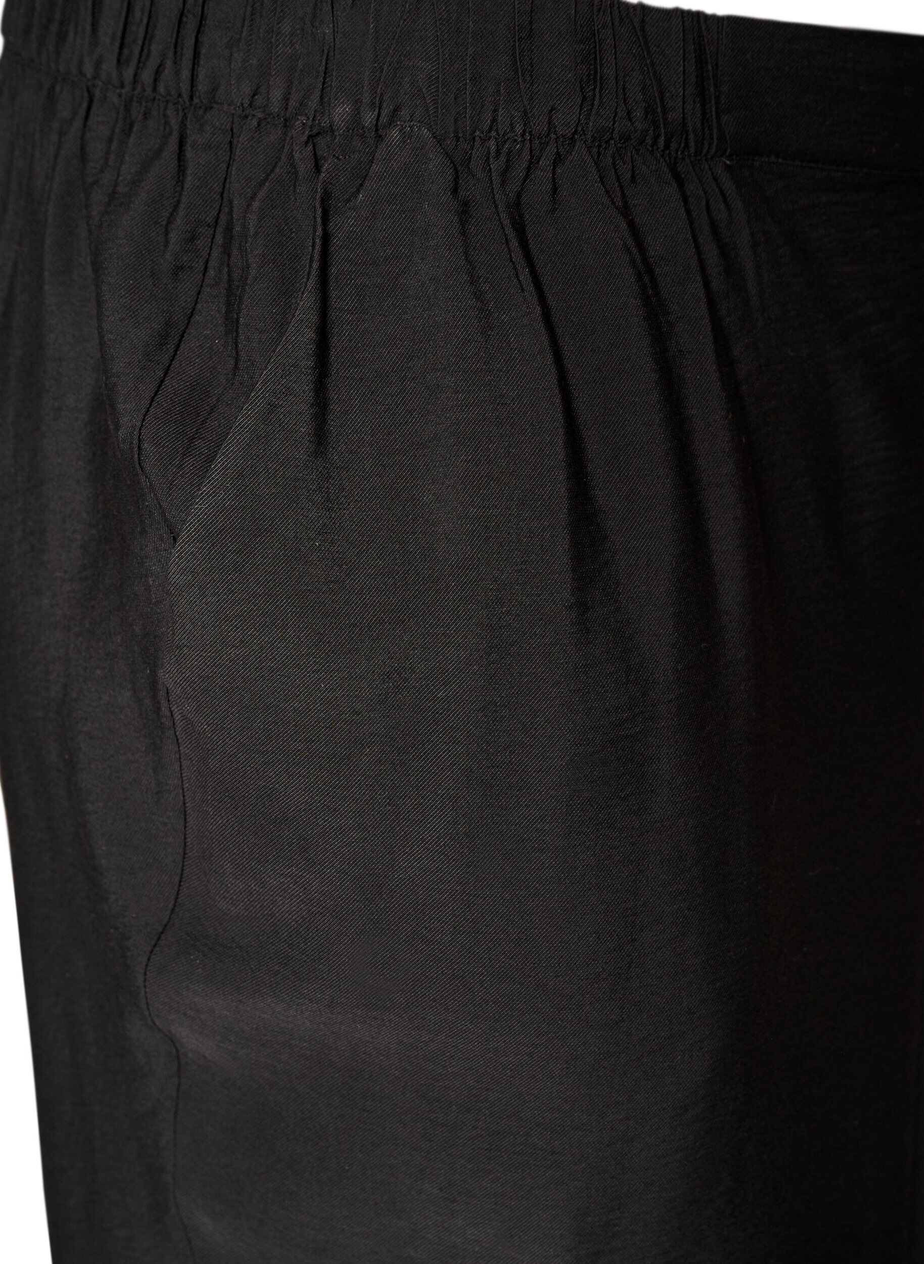 ZizziViskosehose mit elastischem Bund und geraden Beinen, Schwarz, Packshot image number 2