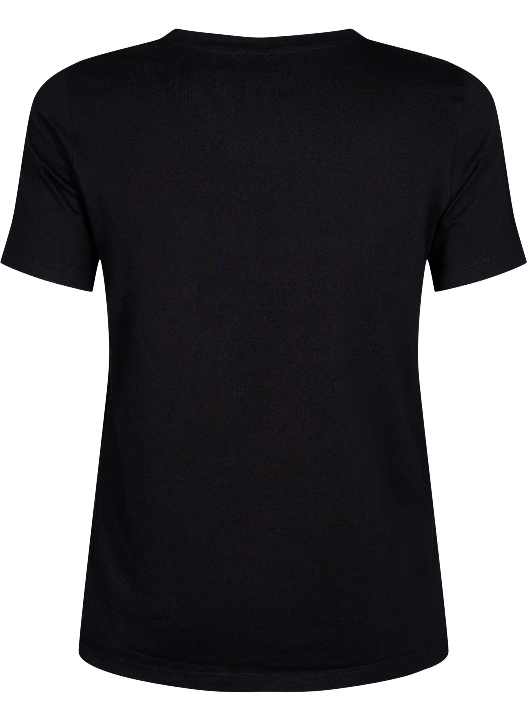 ZizziT-Shirt mit Nieten aus Bio-Baumwolle, Black W. TR&Eacute;S, Packshot image number 1