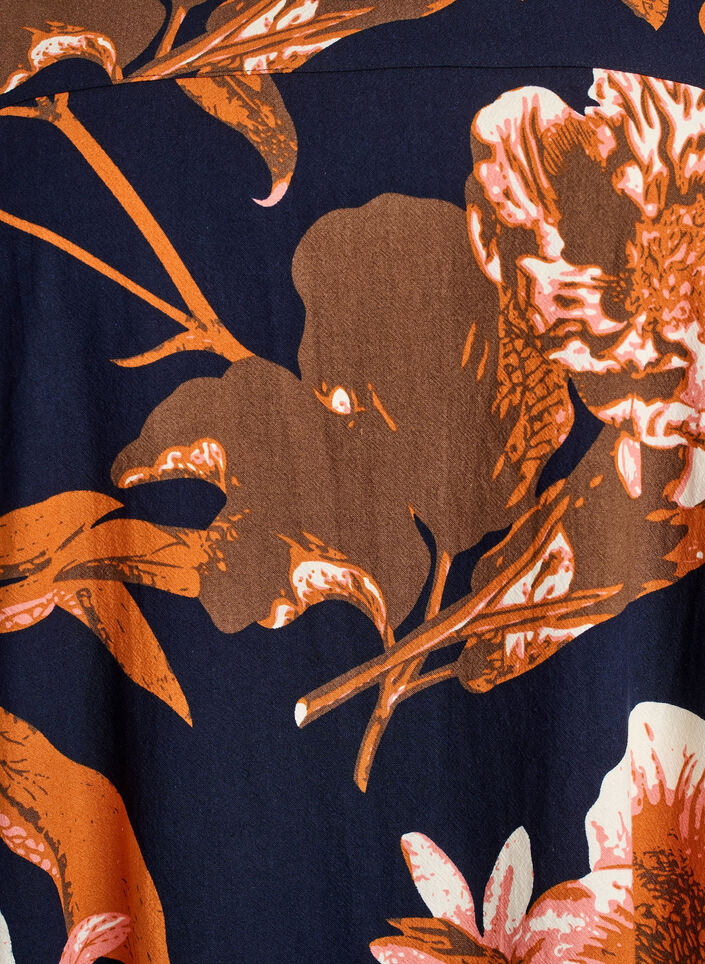 Kurzes Baumwollkleid mit Gummisaum und langen &Auml;rmeln, Schwarz, Packshot image number 2