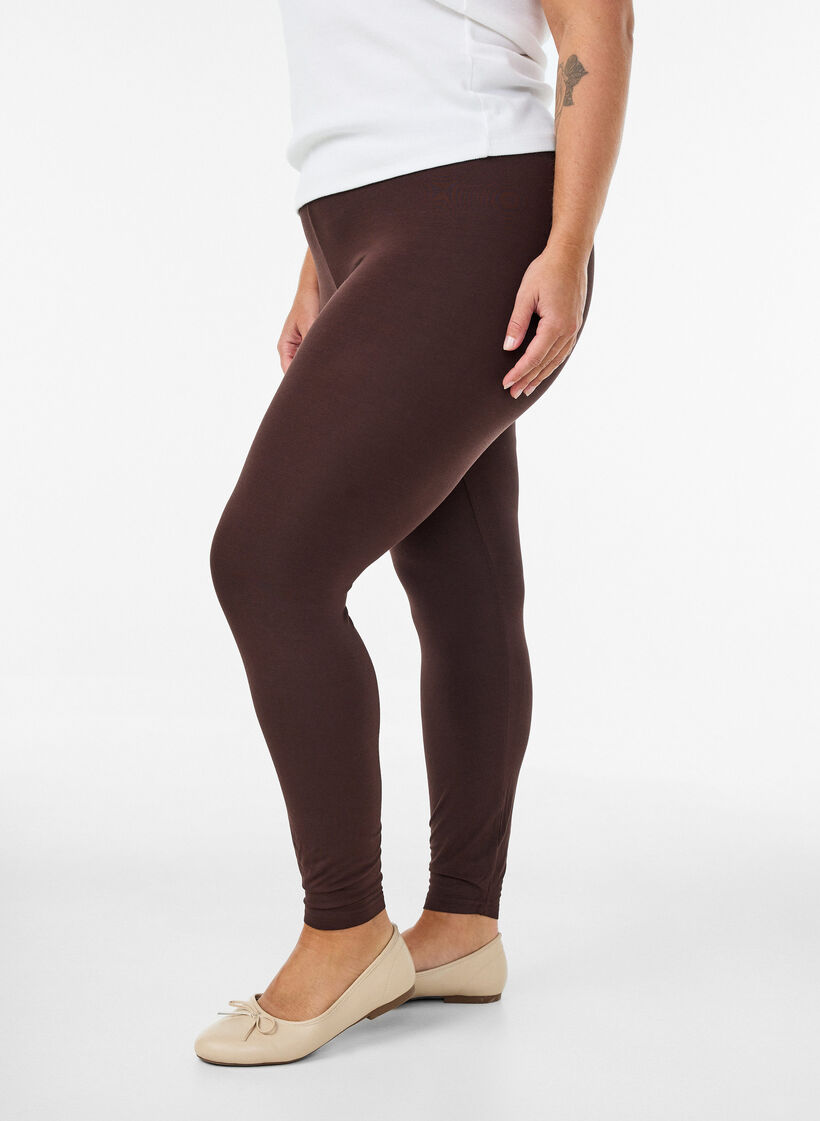 Basic-Leggings aus Viskose, Braun, Model image number 0