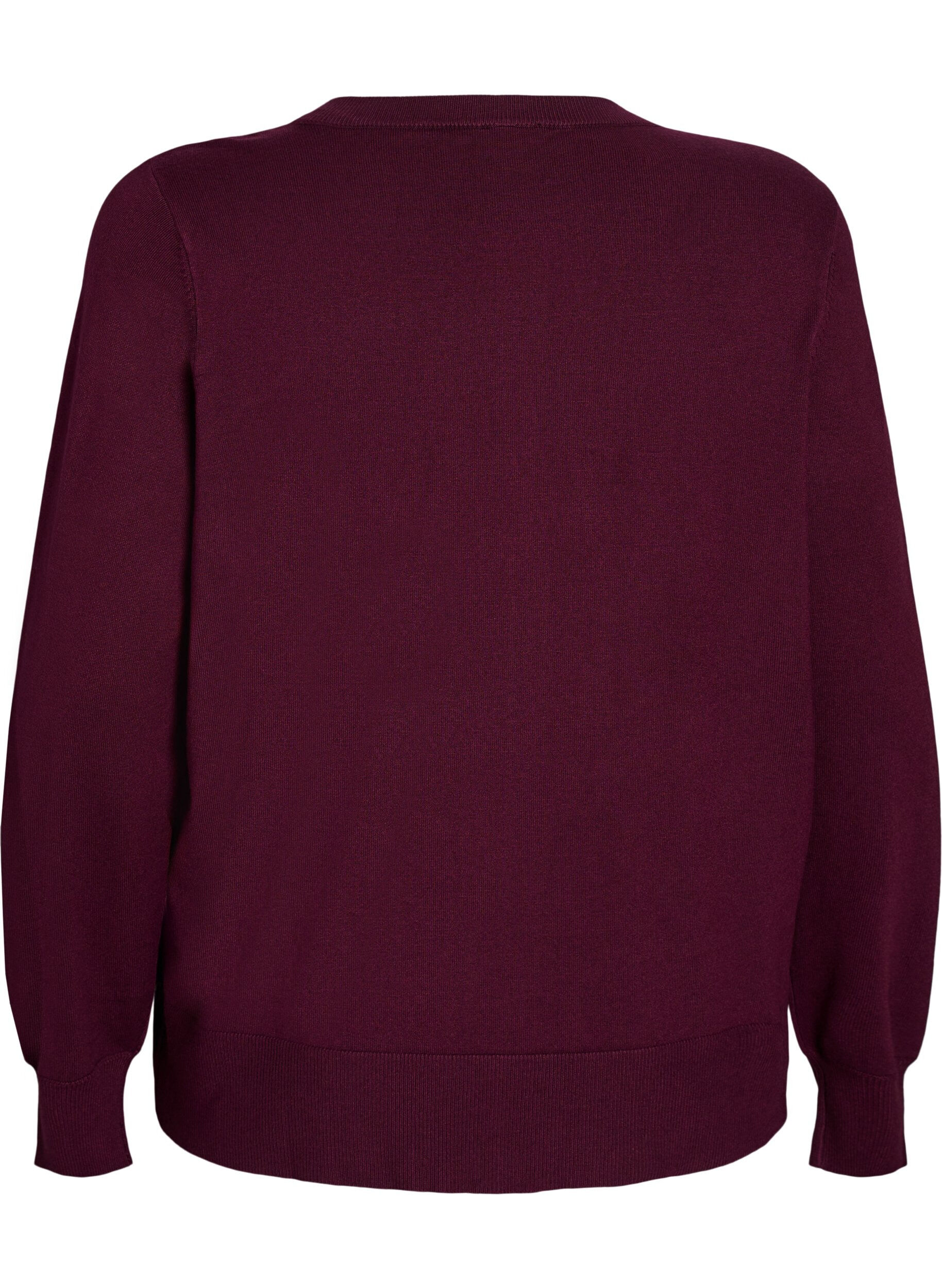 ZizziStrickjacke mit Rundhalsausschnitt und Kn&ouml;pfen, Rot, Packshot image number 1