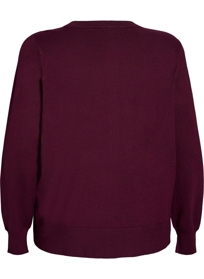 Strickjacke mit Rundhalsausschnitt und Knöpfen, Rot, Packshot image number 1