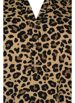 Langarm Bluse mit Print und V-Ausschnitt, Leopard, Packshot image number 2