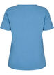 Einfarbiges basic T-Shirt aus Baumwolle, Blau, Packshot image number 1