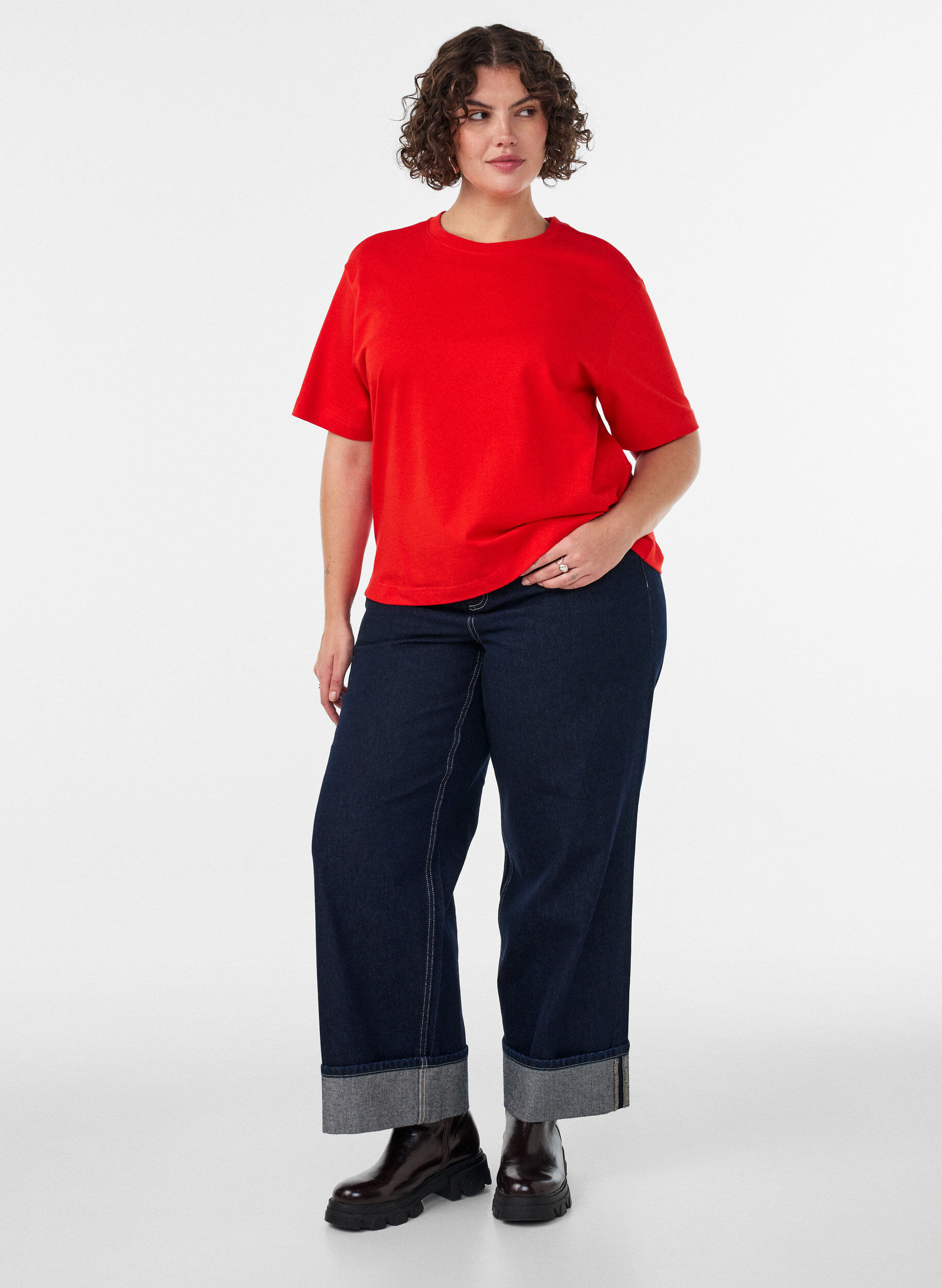 ZizziKastiges T-Shirt aus Baumwolle, 0942, Model image number 1