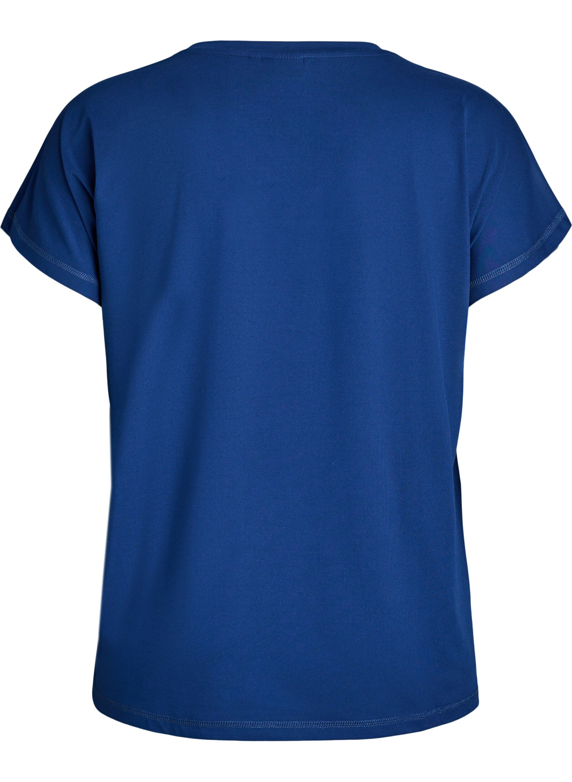 ZizziLockeres Trainings-T-Shirt mit V-Ausschnitt, Blau, Packshot image number 1
