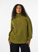 Strickpullover mit hohem Kragen und Rei&szlig;verschluss, Gr&uuml;n, Model image number 0