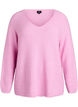 Strickbluse mit V-Ausschnitt und Raglan&auml;rmeln, Pink, Packshot image number 0