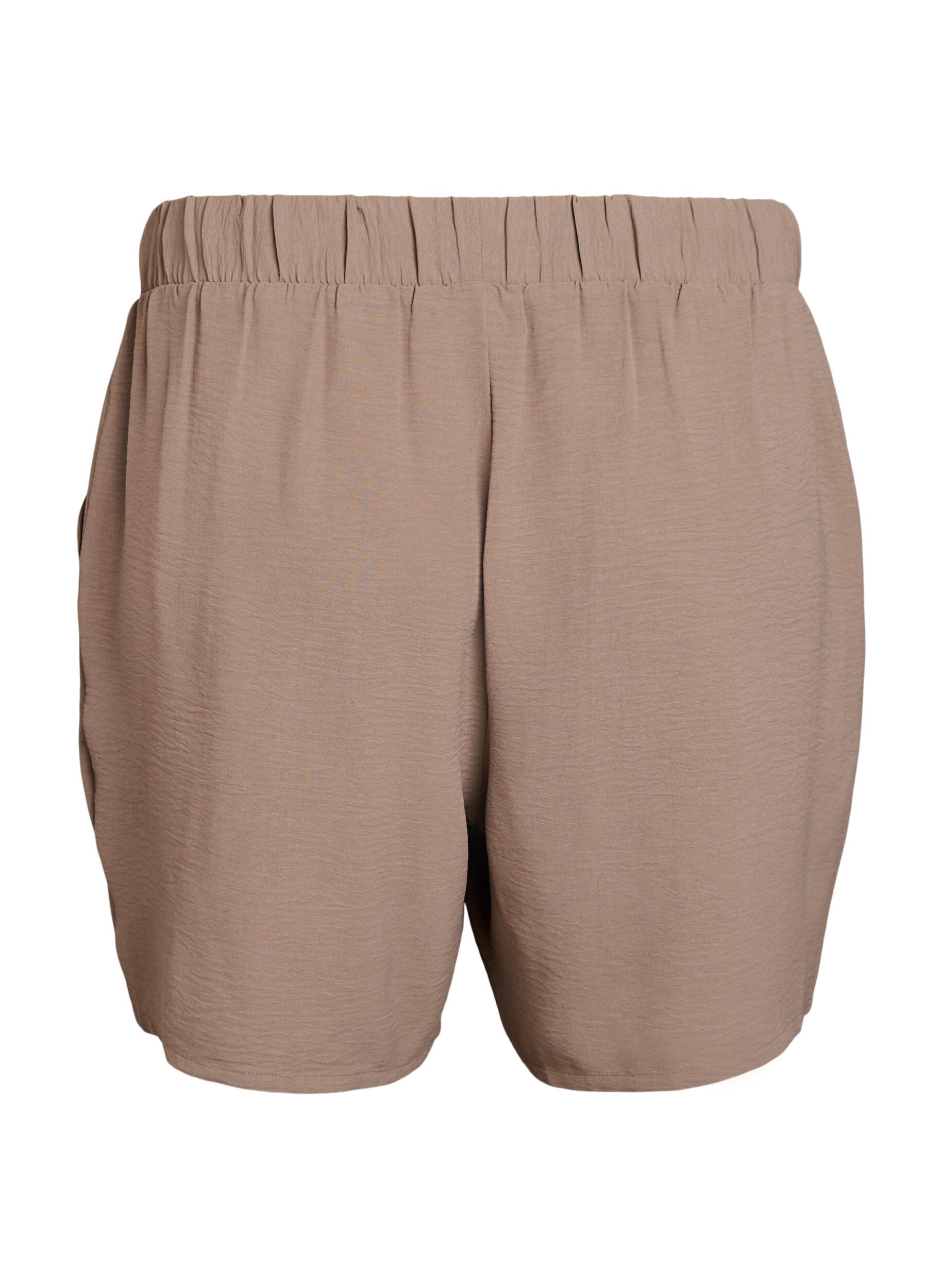 ZizziKurze Hose mit Taschen und elastischem Bund, Braun, Packshot image number 1