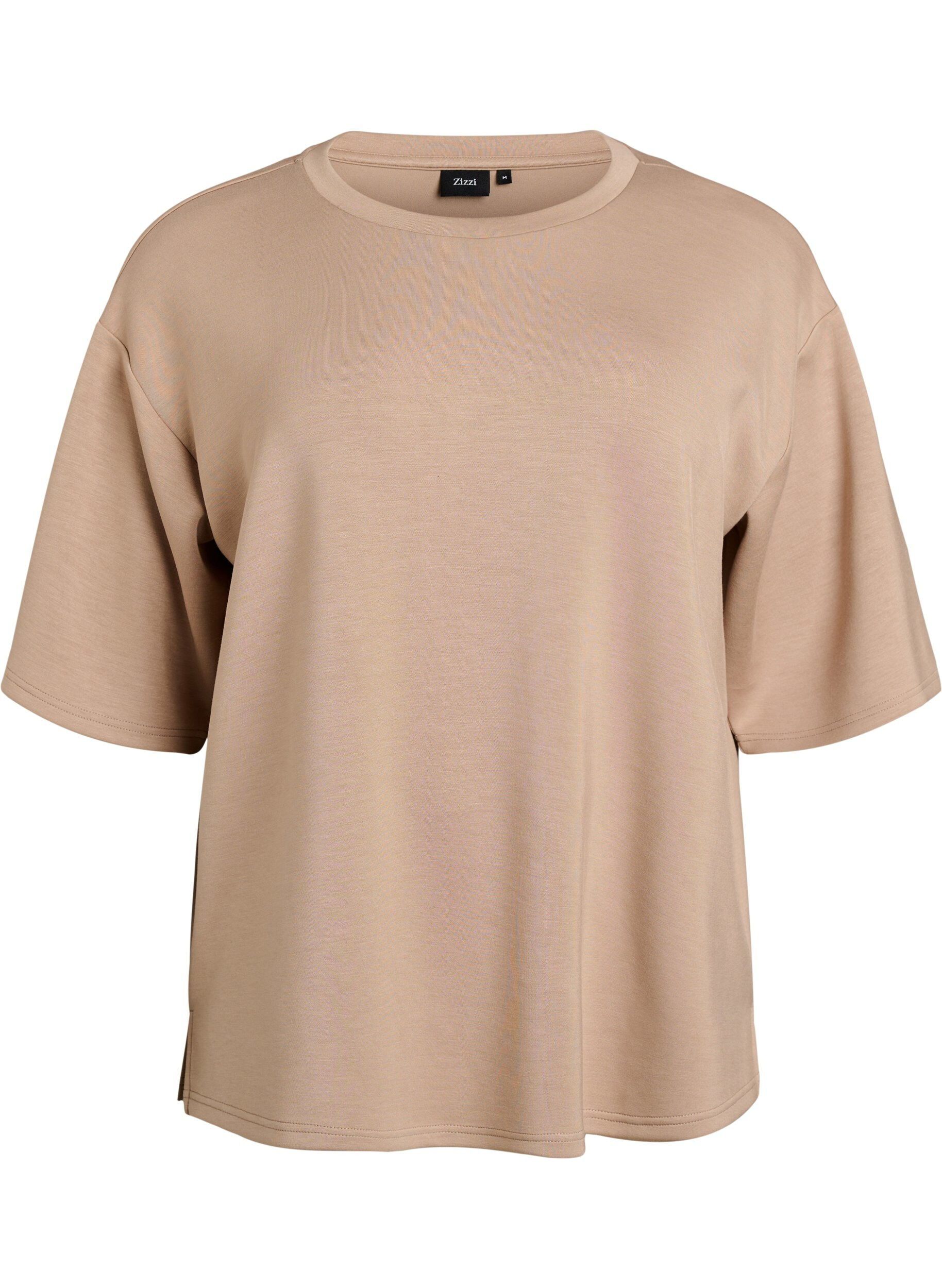 ZizziLockeres T-Shirt mit Halbarm, Beige, Packshot image number 0