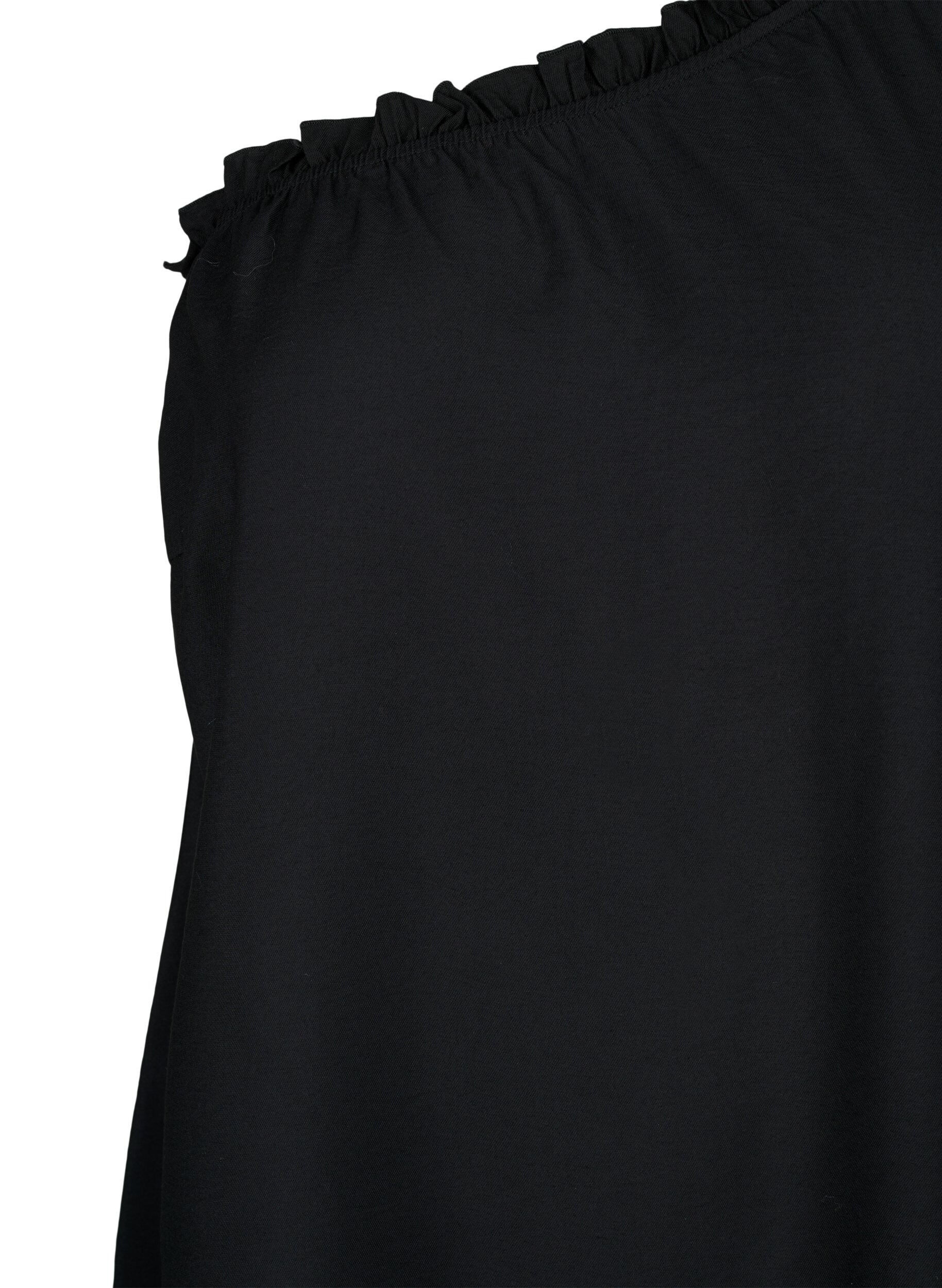 ZizziOne-Shoulder-Kleid aus Viskose, Schwarz, Packshot image number 2