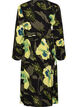 Gebl&uuml;mtes Wickelkleid aus Viskose mit Bindeg&uuml;rtel, Schwarz, Packshot image number 1