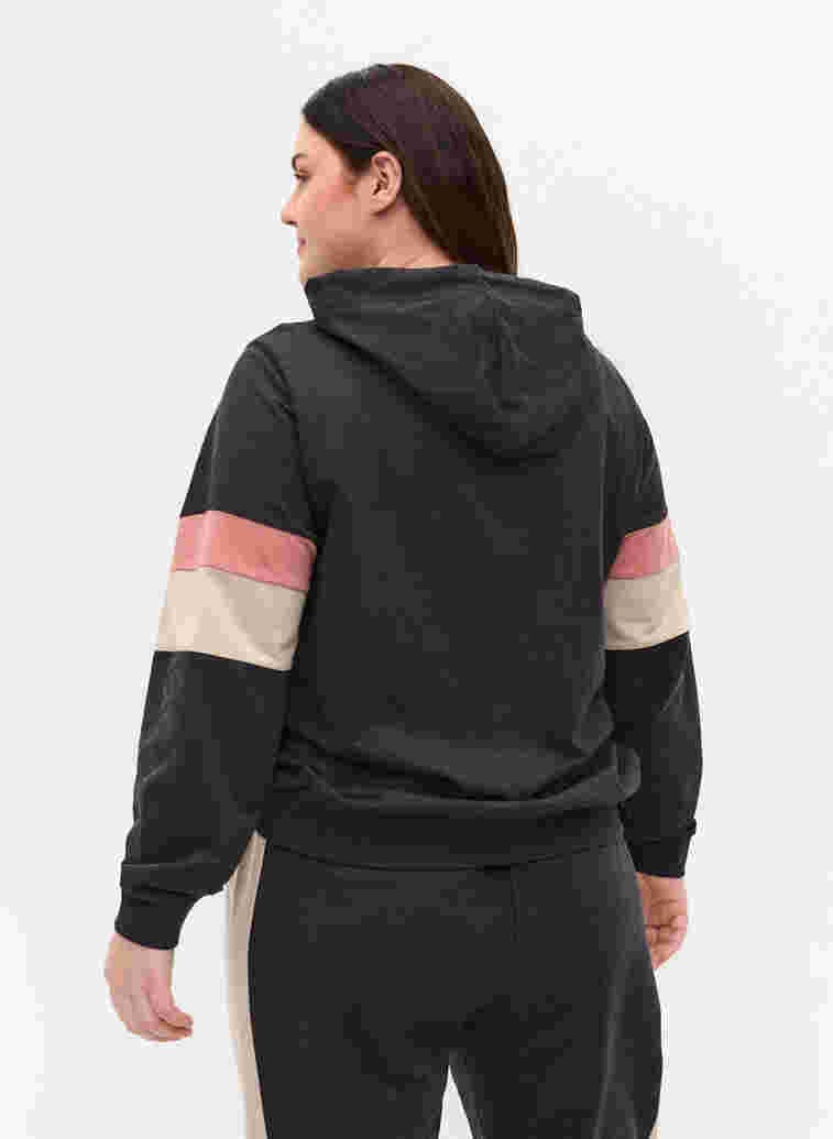 Sweatshirt mit Kapuze und Trackdetails, DGM/Rose, Model image number 1