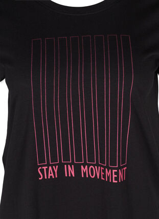 Trainings-T-Shirt aus Baumwolle mit Aufdruck, Black Fading Square, Packshot image number 2