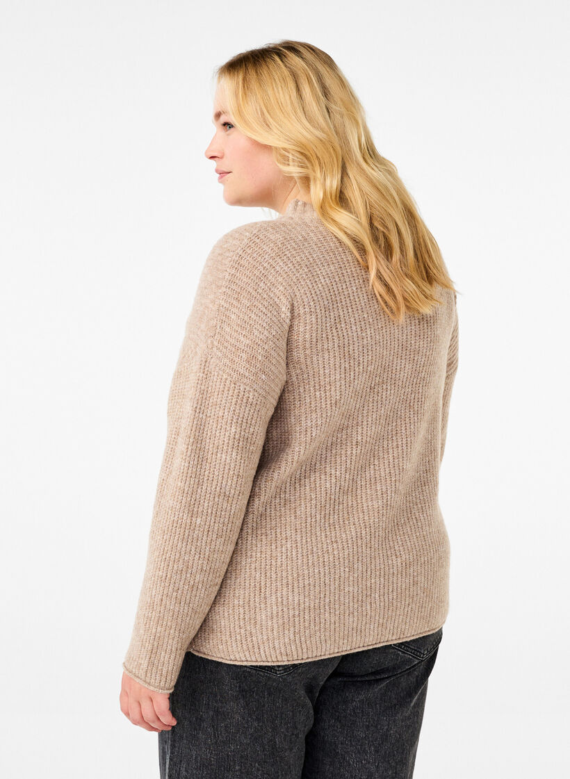 Pullover mit Streifenmuster und langen Ärmeln, Simply Taupe Mel., Model image number 1
