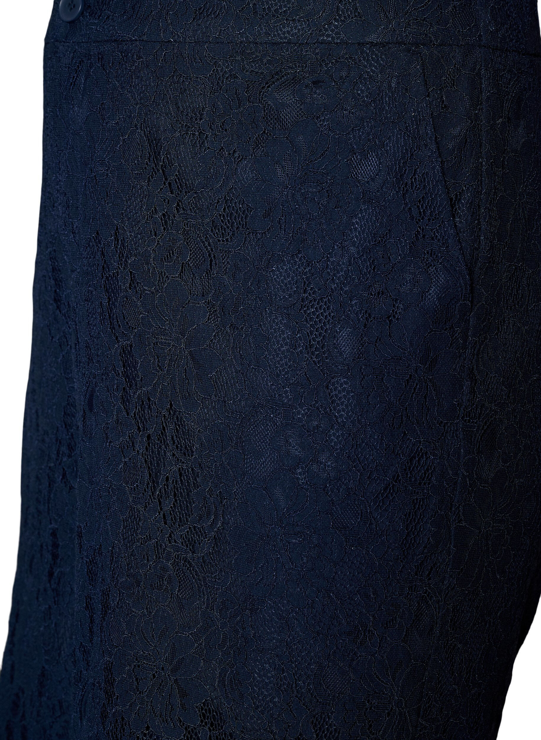 ZizziHoch taillierte Bermudashorts aus Spitze, Blau, Packshot image number 2