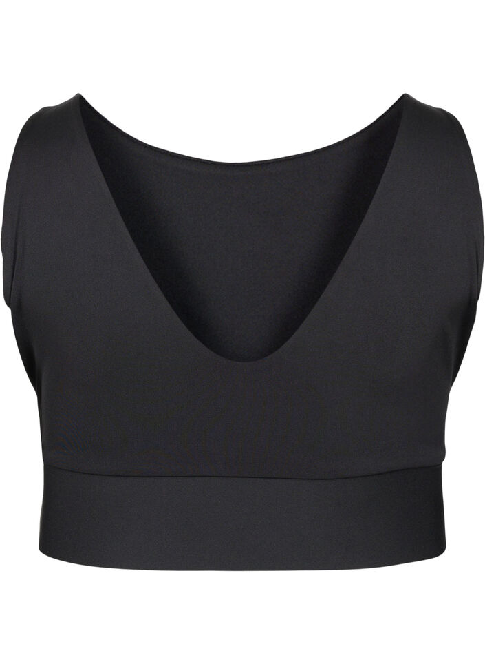 CORE, MID SUPPORT SPORTS BRA - Sport-BH mit V-Rücken, Black, Packshot image number 1