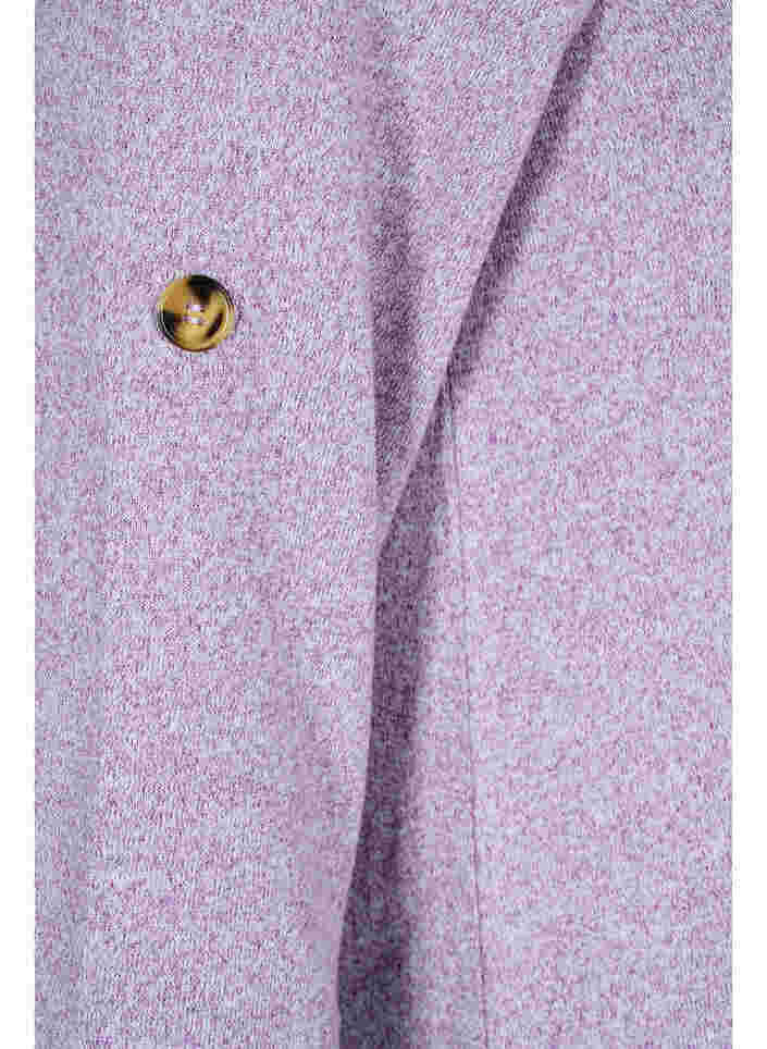Bluse mit Knöpfen und 3/4-Ärmeln, Royal Lilac Melange, Packshot image number 3