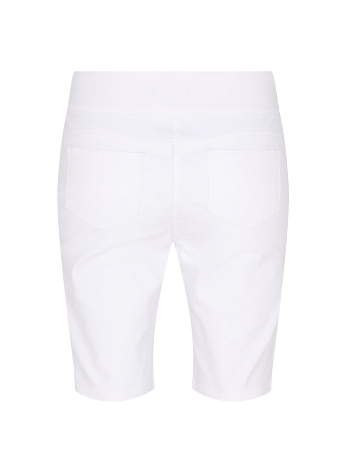Eng anliegende Shorts mit Gesäßtaschen, White, Packshot image number 1