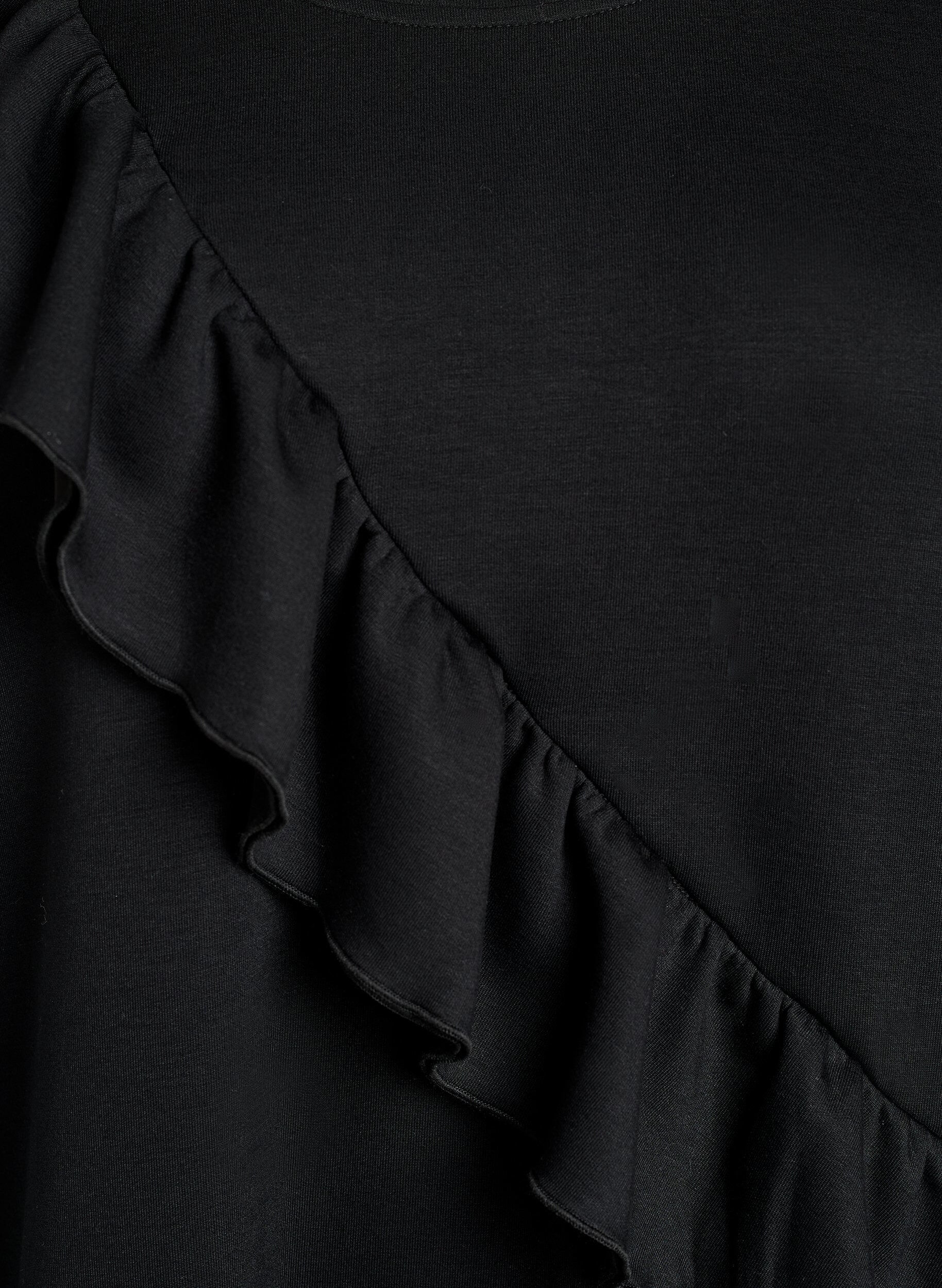 ZizziBluse aus Jersey mit diagonalem R&uuml;schendetail, Schwarz, Packshot image number 2