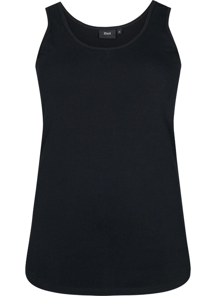 Einfarbiges basic Top aus Baumwolle, Schwarz, Packshot