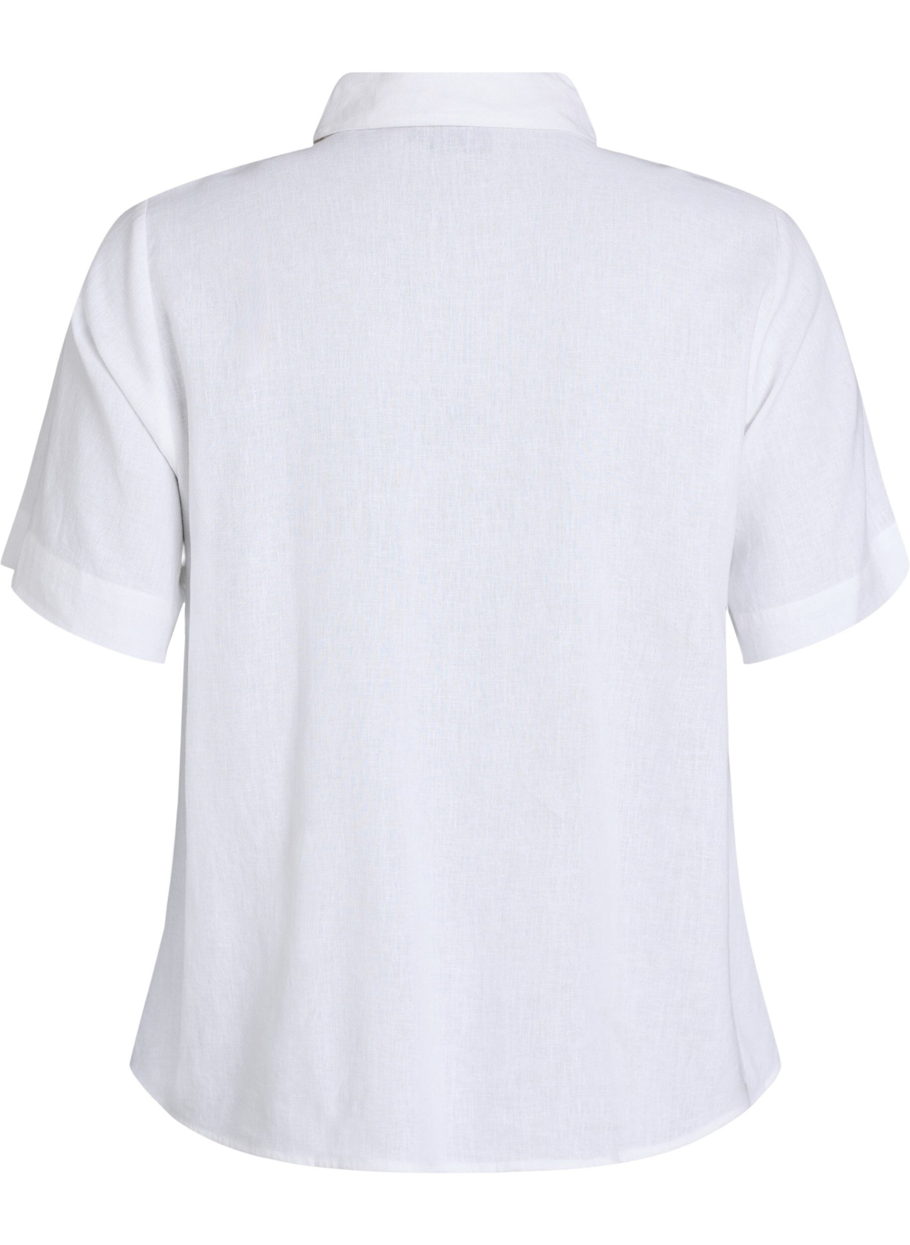 ZizziKurzarmhemd aus Leinen und Viskose, Wei&szlig;, Packshot image number 1