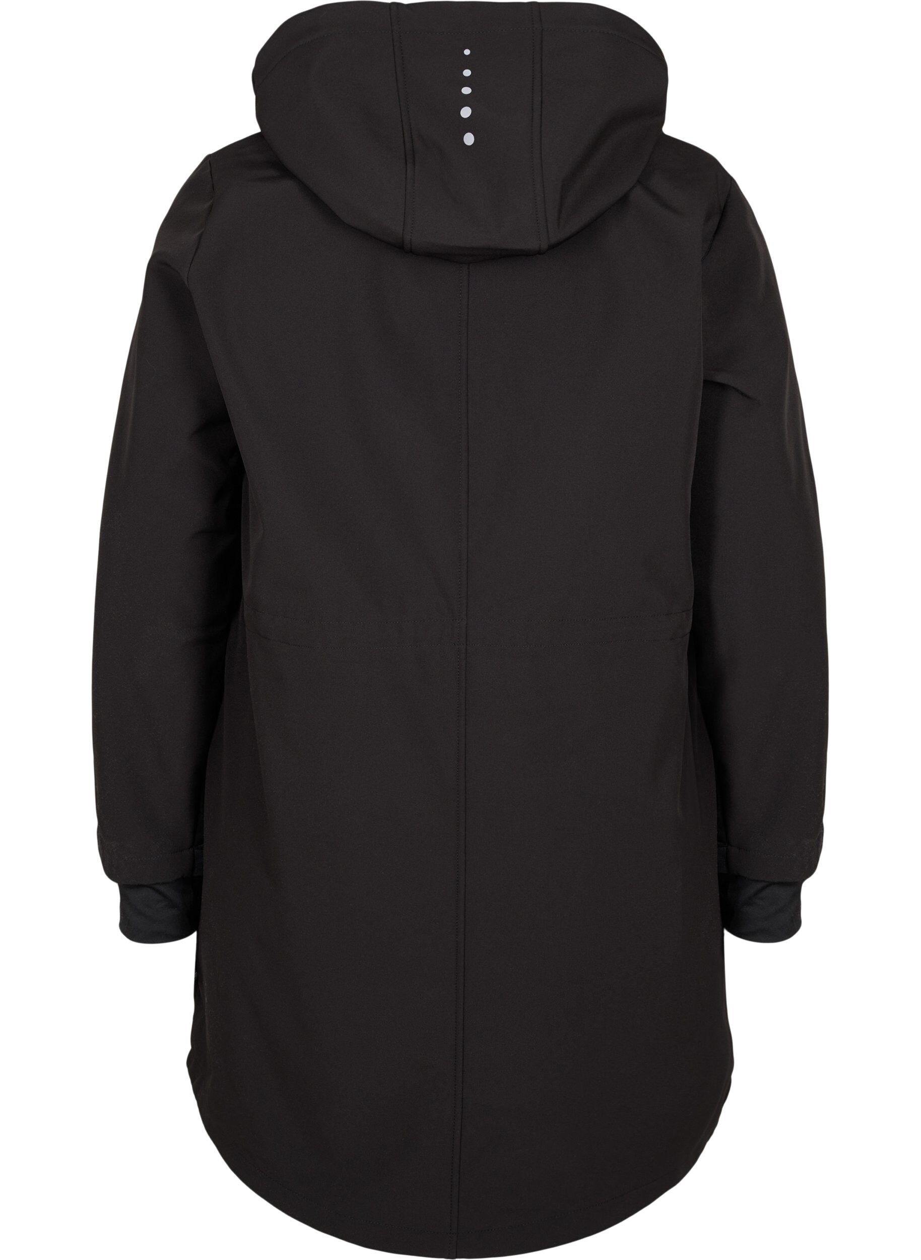 ZizziSoftshell-Jacke mit Fleece, Black Solid, Packshot image number 1