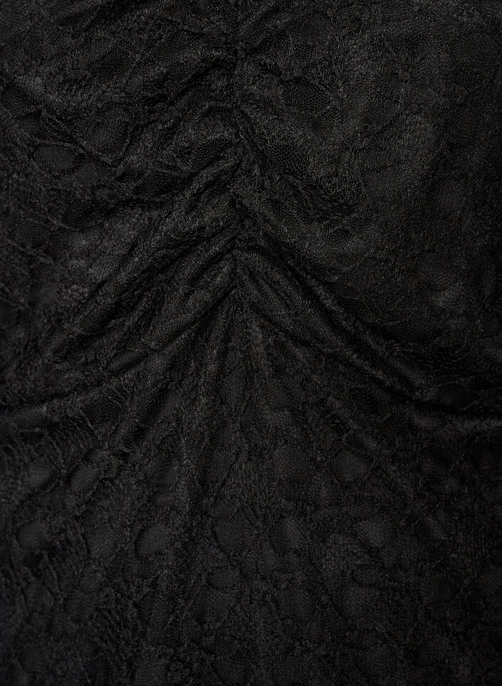 Spitzenkleid mit Trompeten&auml;rmeln und A-Linie, Schwarz, Packshot image number 2