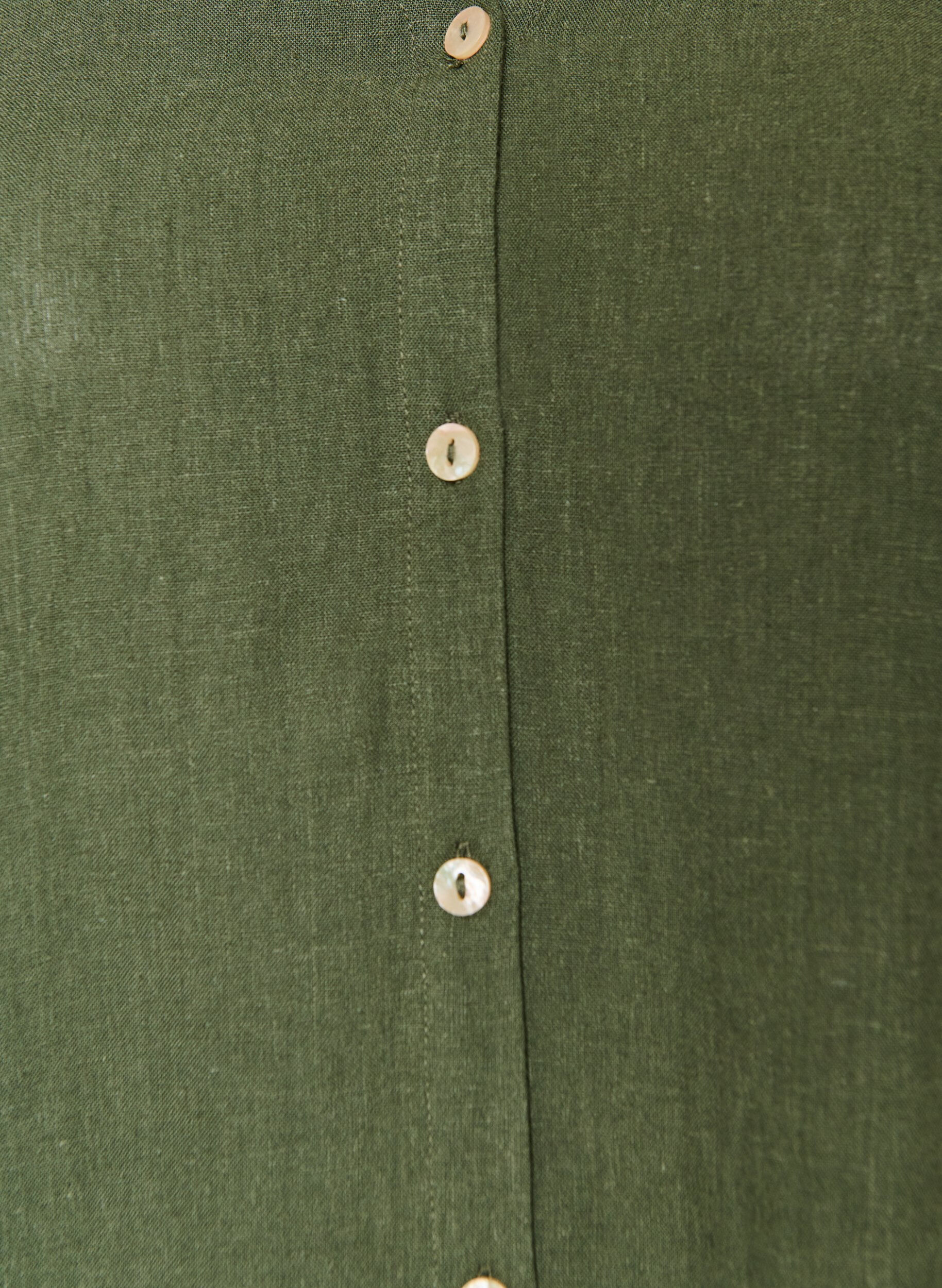 ZizziBluse aus Leinen und Viskose mit V-Ausschnitt, Gr&uuml;n, Packshot image number 2