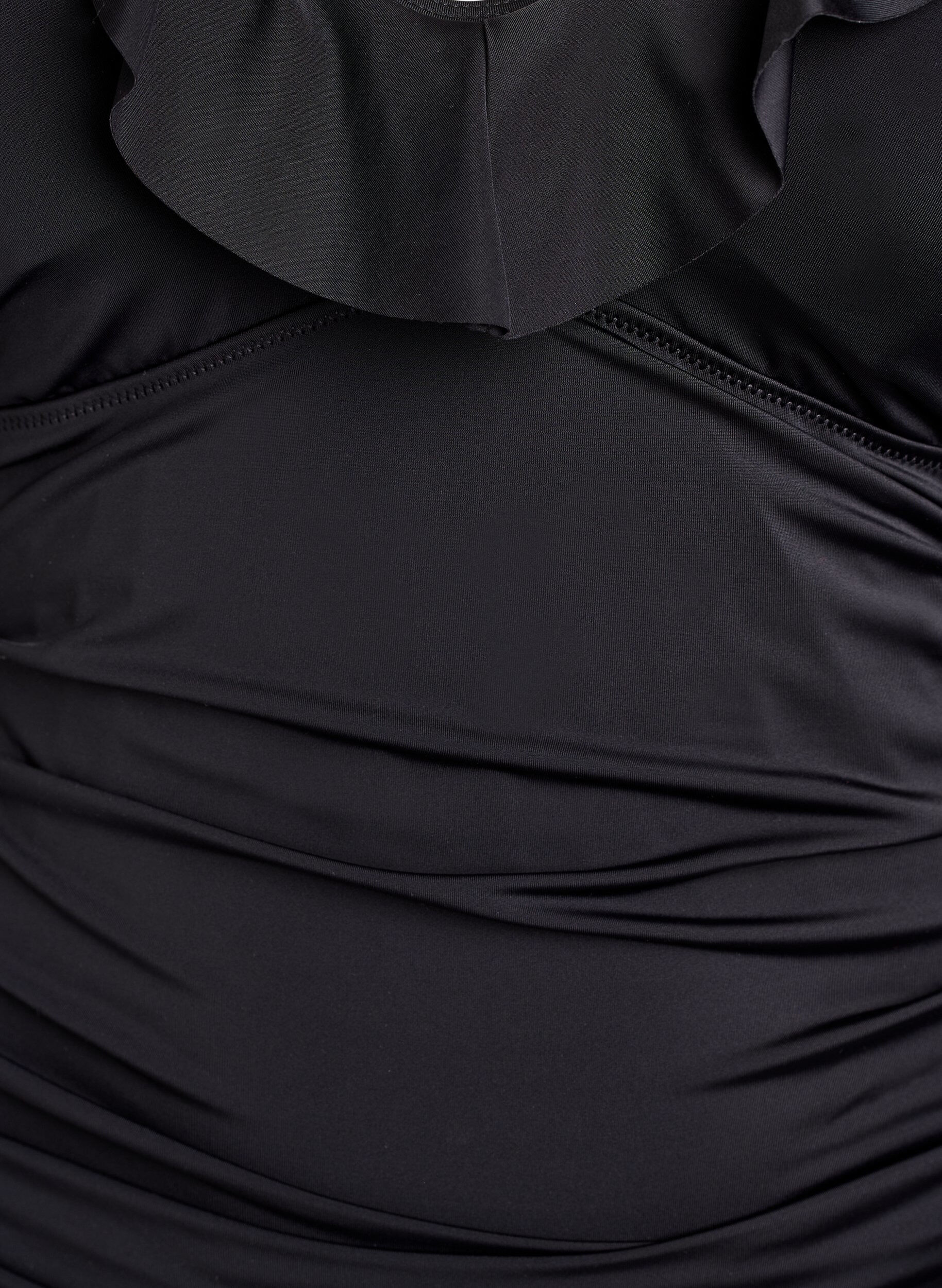 ZizziBadeanzug mit R&uuml;schen und herausnehmbarer Polsterung, Schwarz, Packshot image number 2