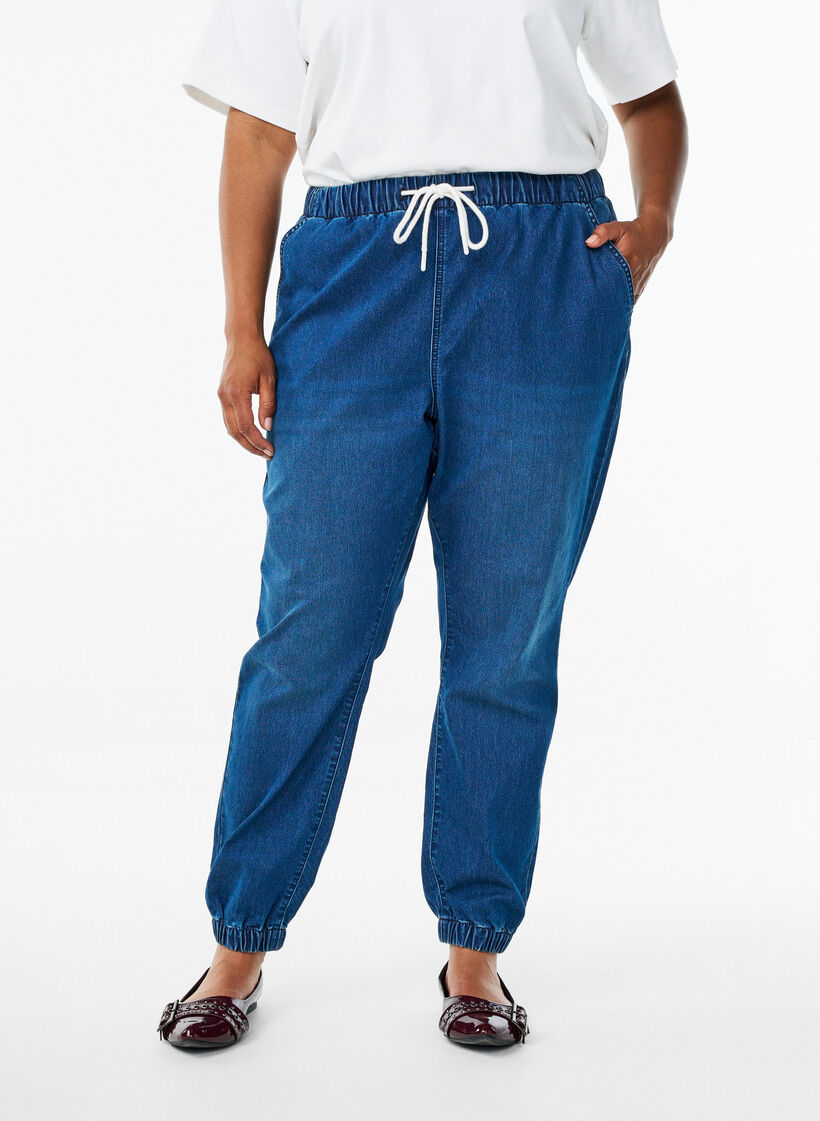 Jeans-Jogginghose mit Taschen, Blau, Model image number 3