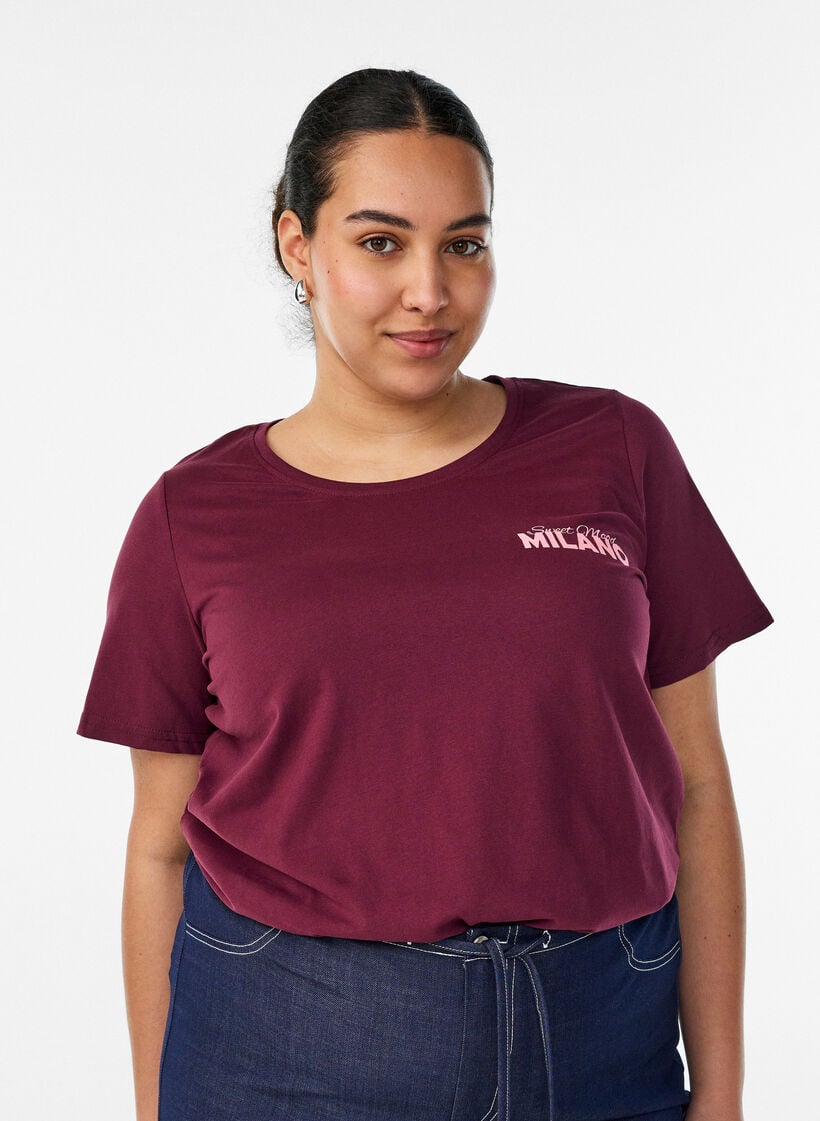 T-Shirt mit Print, Rot, Model image number 0