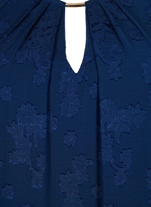 Kurzärmelige Bluse mit Struktur, Navy Blazer, Packshot image number 2