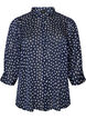 Gemusterte Bluse mit Stehkragen und 3/4-&Auml;rmeln, Blau, Packshot image number 0
