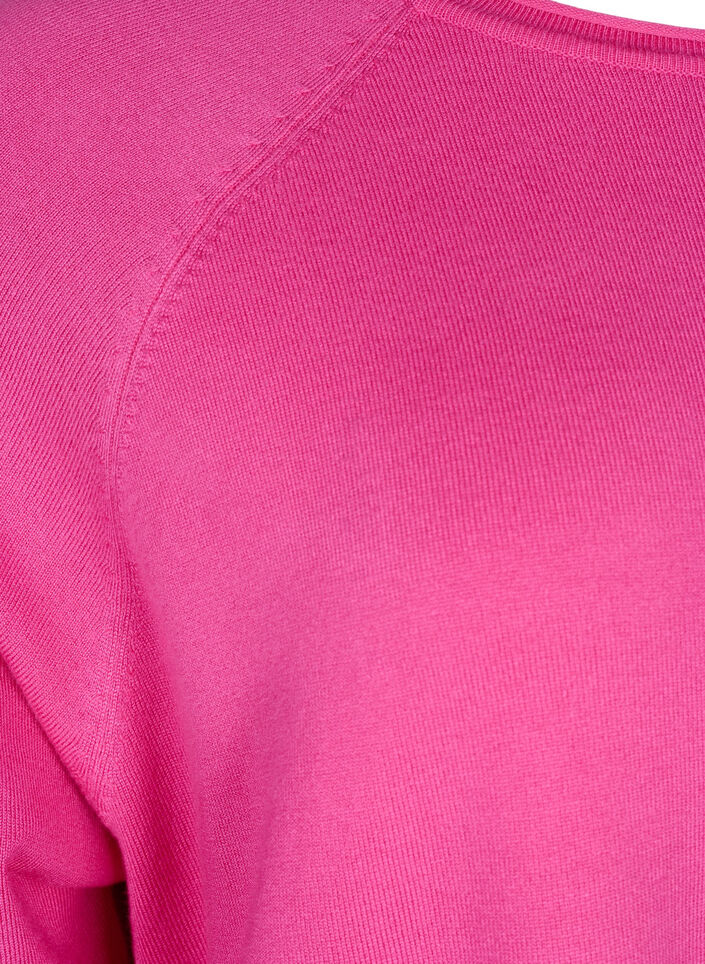 Strickbluse aus Viskose mit 3/4-Ärmeln, Raspberry Rose, Packshot image number 2
