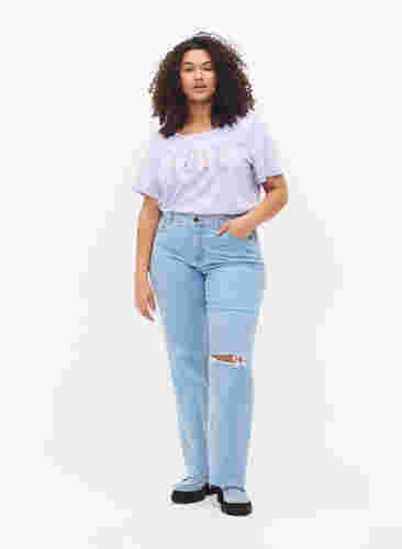 T-Shirt aus Baumwolle mit Rundhalsausschnitt und Print, Lavender W. Love, Model image number 2