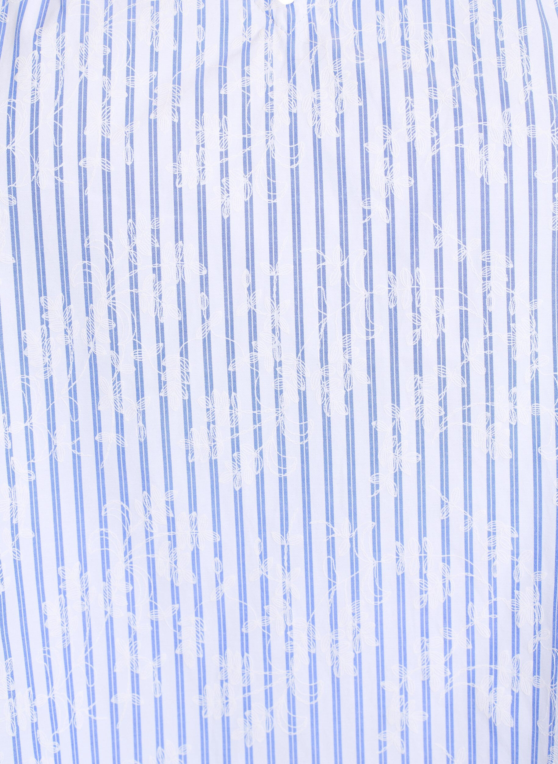 Zizzi&Auml;rmellose Bluse mit Streifen und Blumendruck, Blau, Packshot image number 2