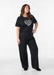 T-Shirt mit Print, Schwarz, Model image number 1