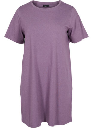 Meliertes T-Shirt-Nachthemd mit kurzen Ärmeln, Vintage Violet Mel., Packshot image number 0