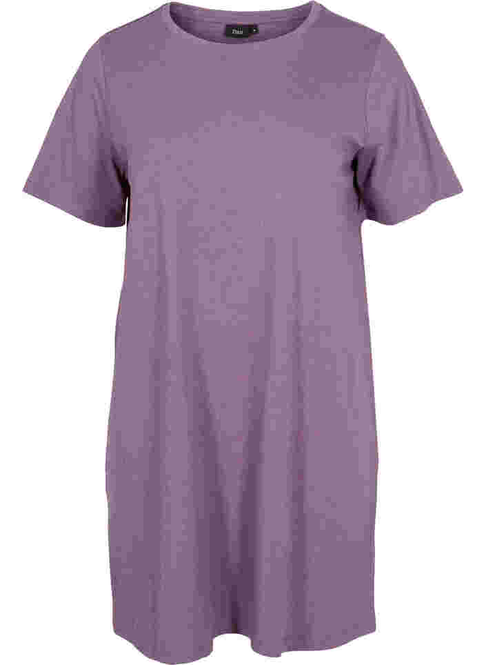 Meliertes T-Shirt-Nachthemd mit kurzen Ärmeln, Vintage Violet Mel., Packshot image number 0