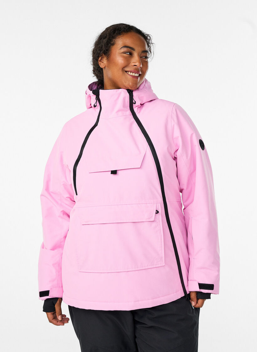 Funktionelle Skijacke mit Kapuze, Pink, Model image number 0